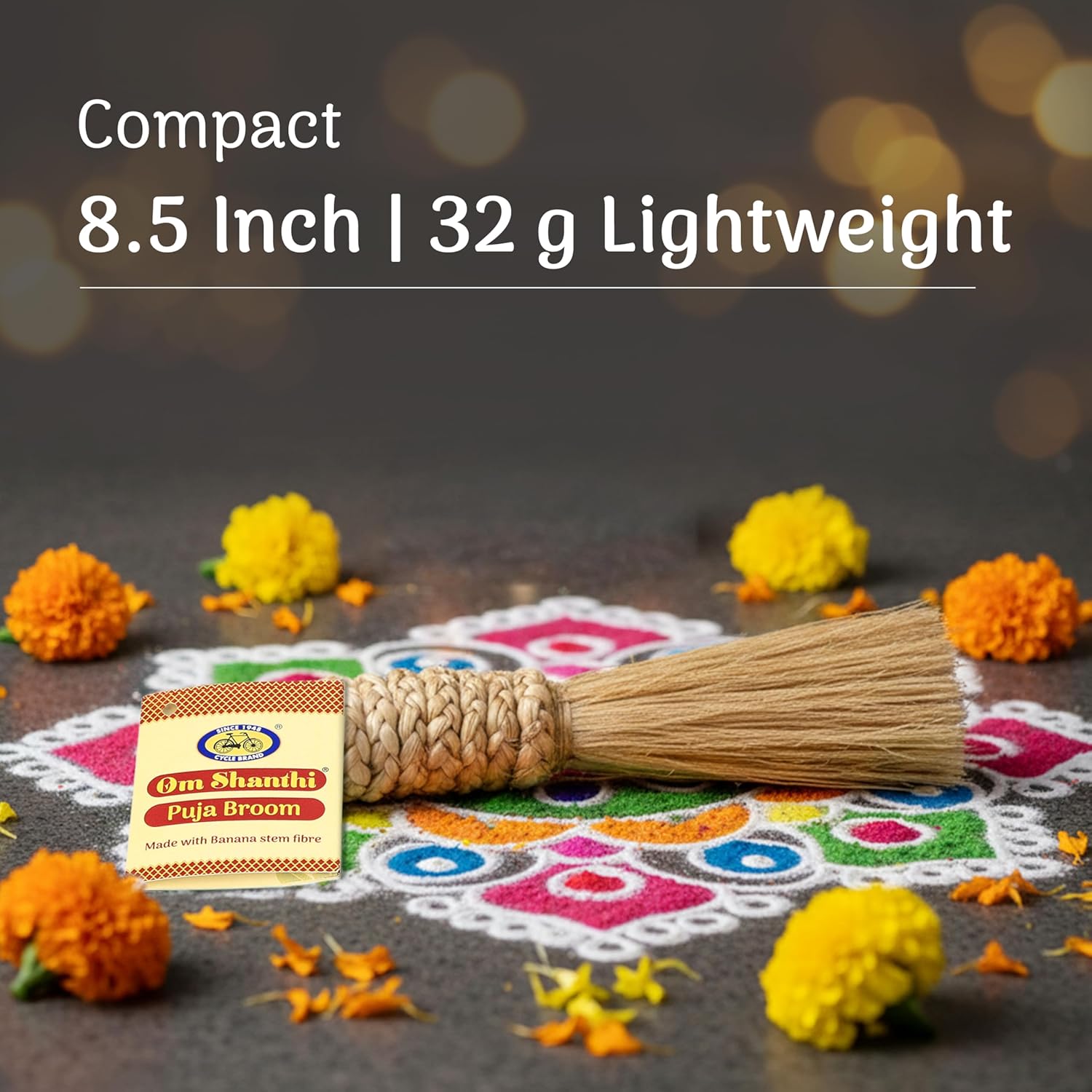 Cycle Pure Om Shanthi Pooja Broom | Made with Banana Stem Fibre