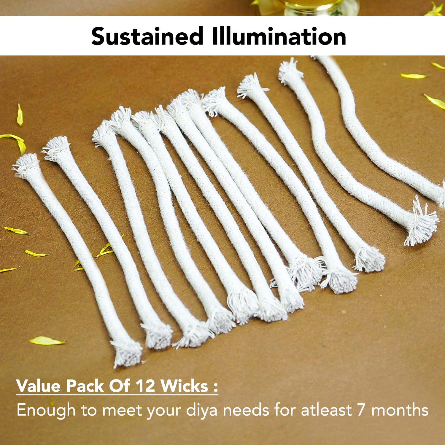 Ekhasa Akhand Diya Wicks for Pooja | Long Batti for Akhand Jyot | Diya Batti for Oil Lamp