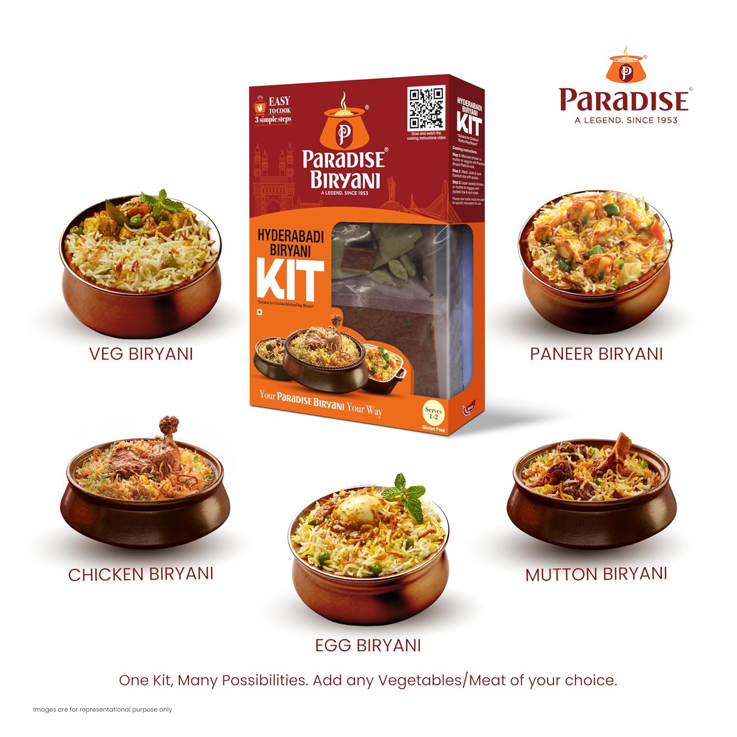 Paradise Biryani Hyderabadi Biryani Kit - 322 Gm (Pack Of 1)