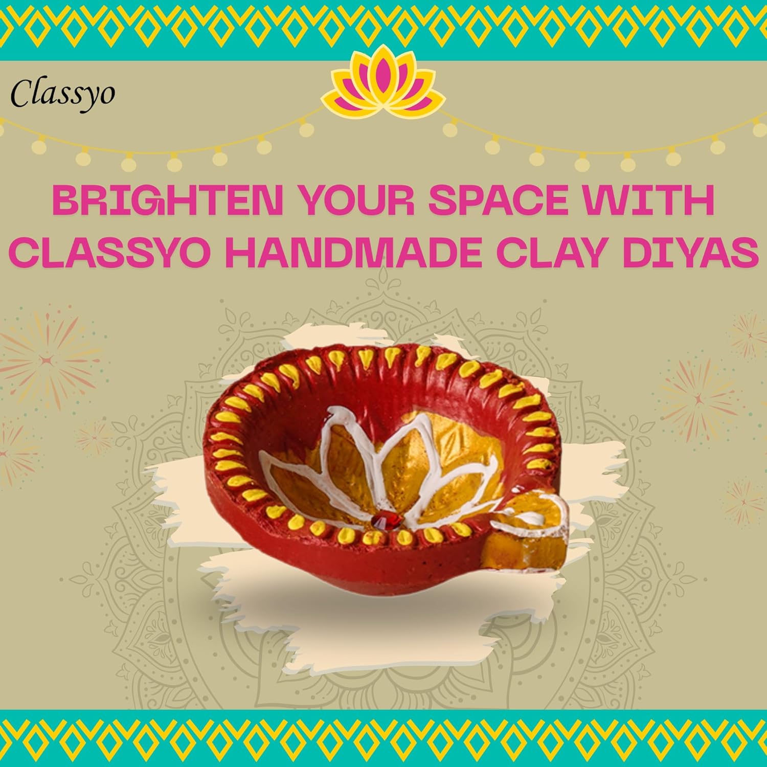 Classyo Mitti Diya Handmade Clay Diyas for Puja