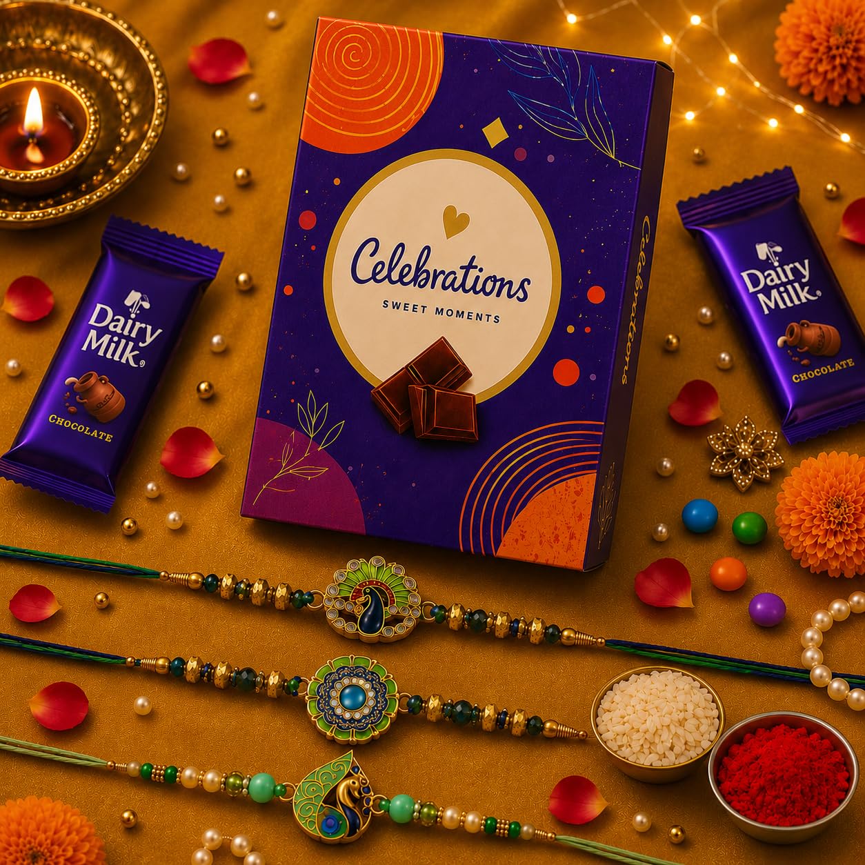 Frostick Rakhi Gift Combo for Brother – Pack of 3 Rakhis