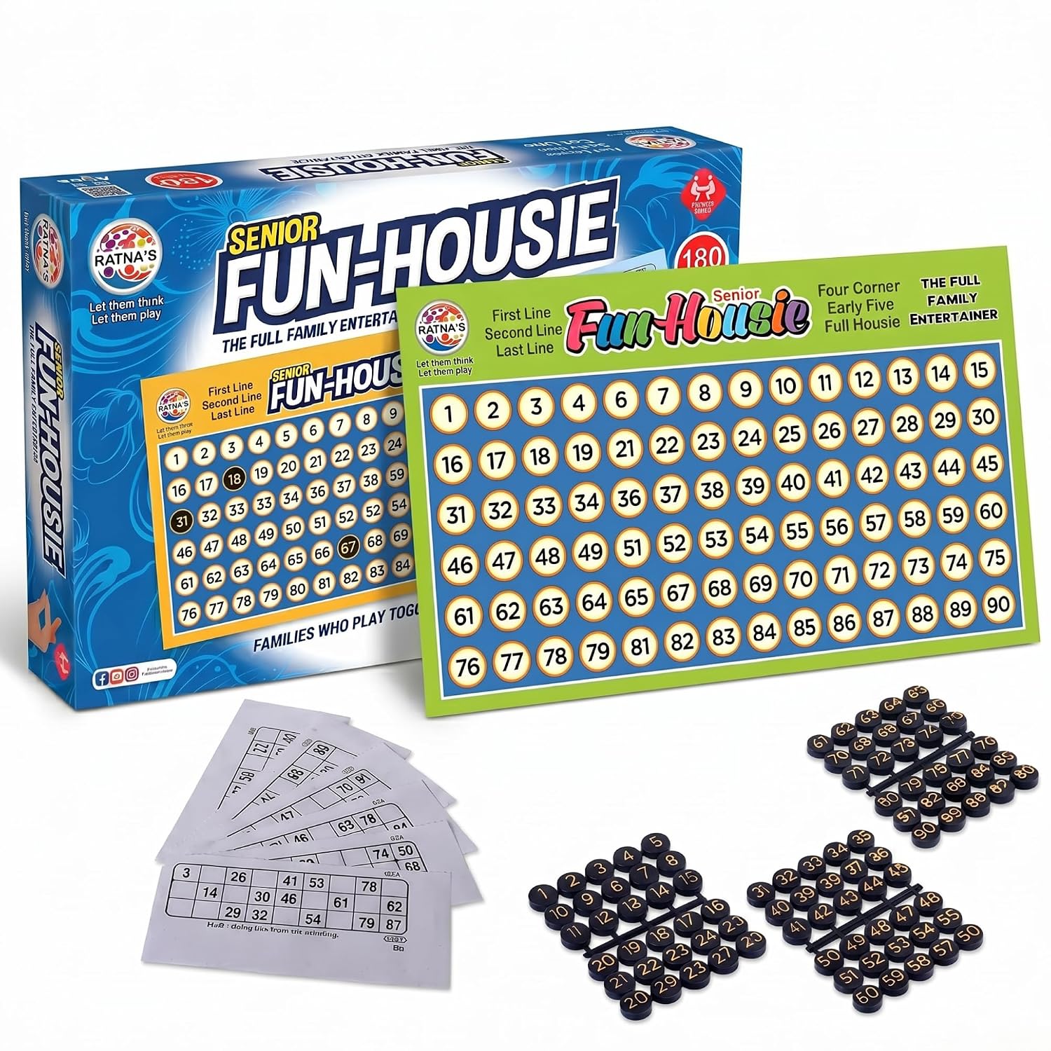 Ratna's Fun Housie Senior, 180 Tickets Board Game