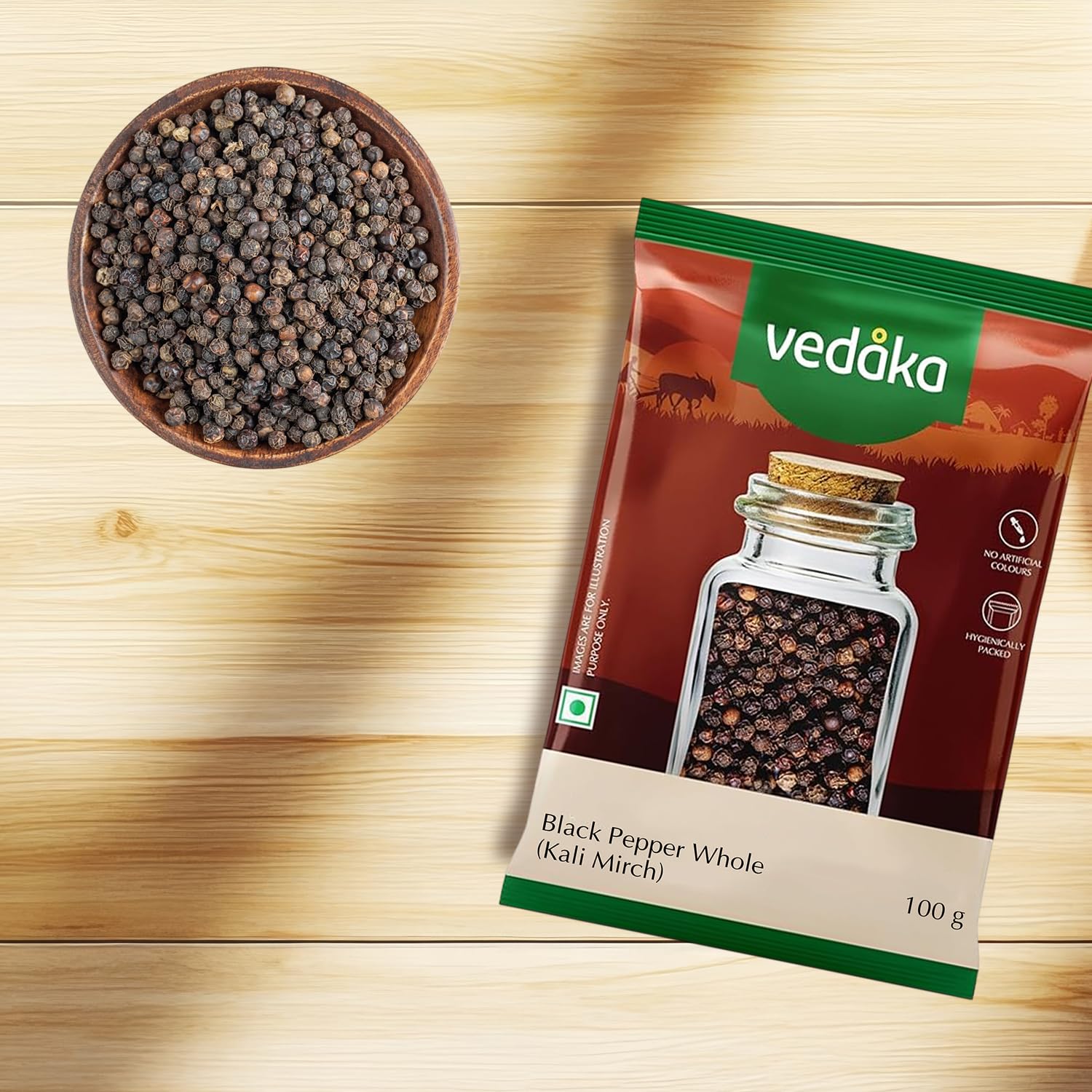 Vedaka Black Peppercorn (Kali Mirch), 100g