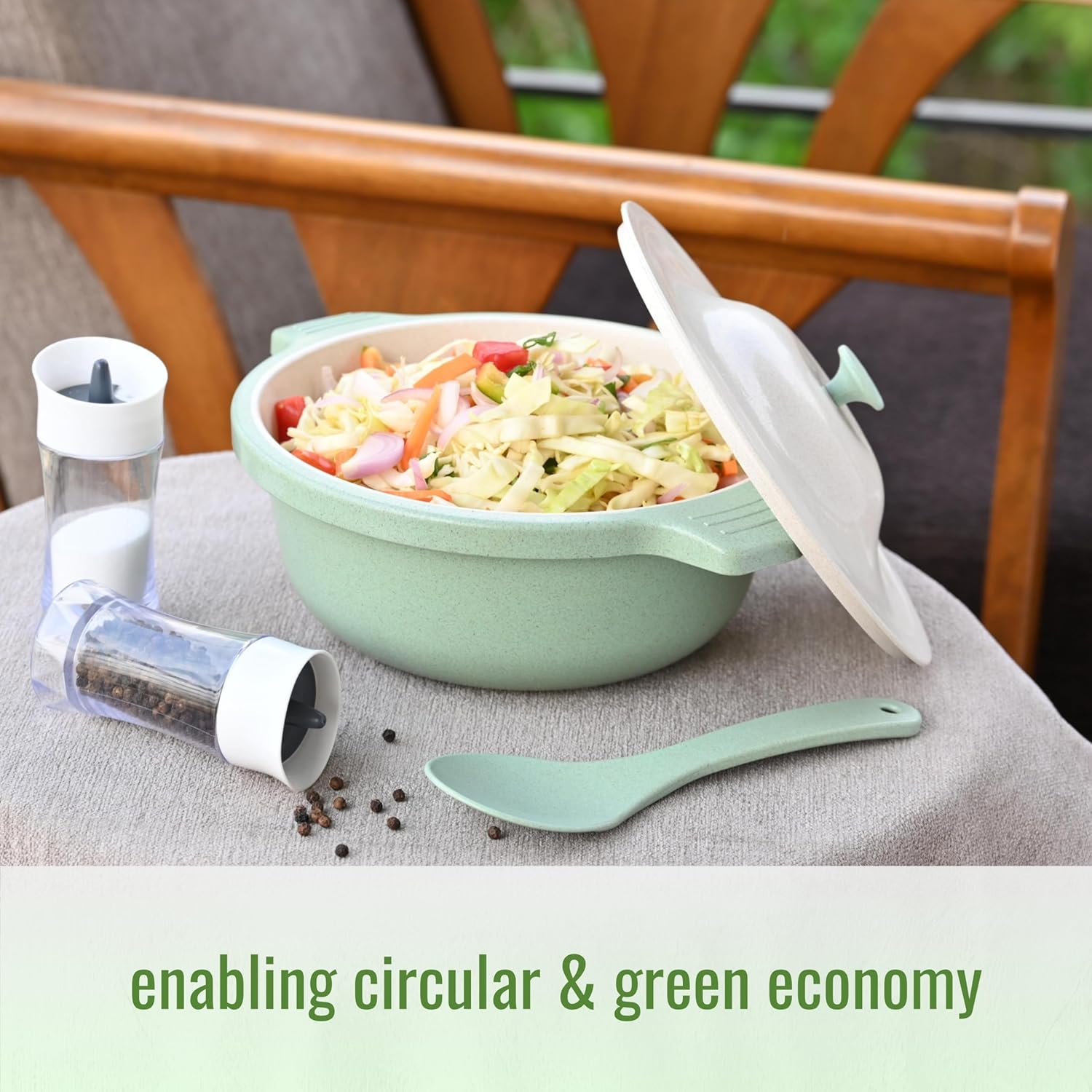Eha Earth Friendly Serving Bowls with Lid - 1250 ml Each | Set of 2
