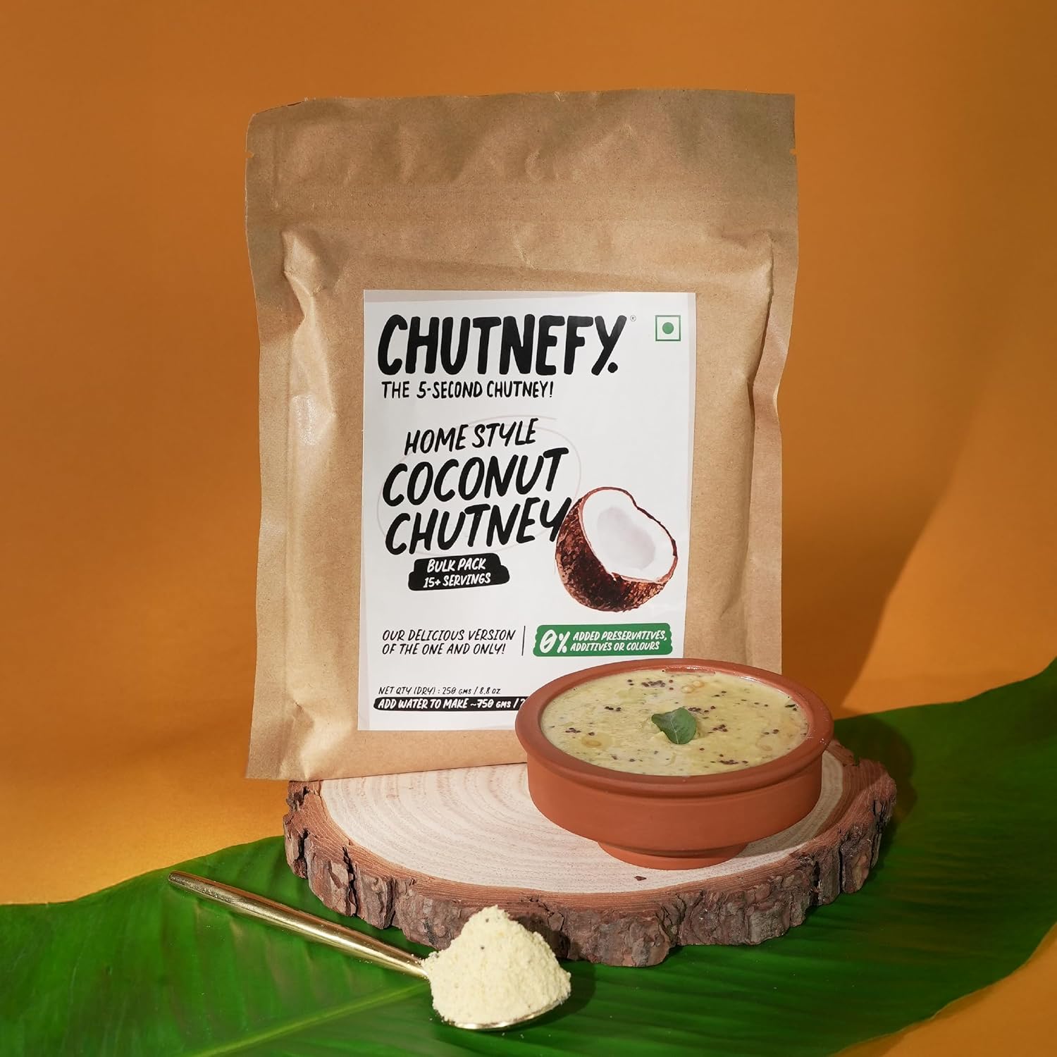 Chutnefy Coconut Chutney Mix | 250g Freeze-Dried Instant Dry Mix