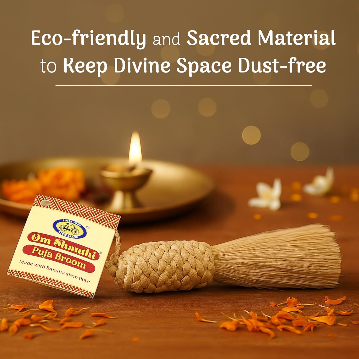 Cycle Pure Om Shanthi Pooja Broom | Made with Banana Stem Fibre