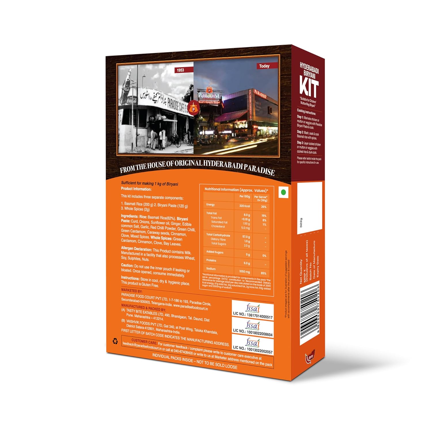 Paradise Biryani Hyderabadi Biryani Kit - 322 Gm (Pack Of 1)