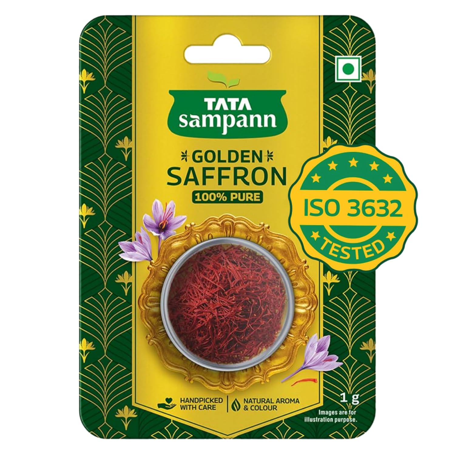 Tata Sampann Golden Saffron, 1g, Natural Aroma & Colour