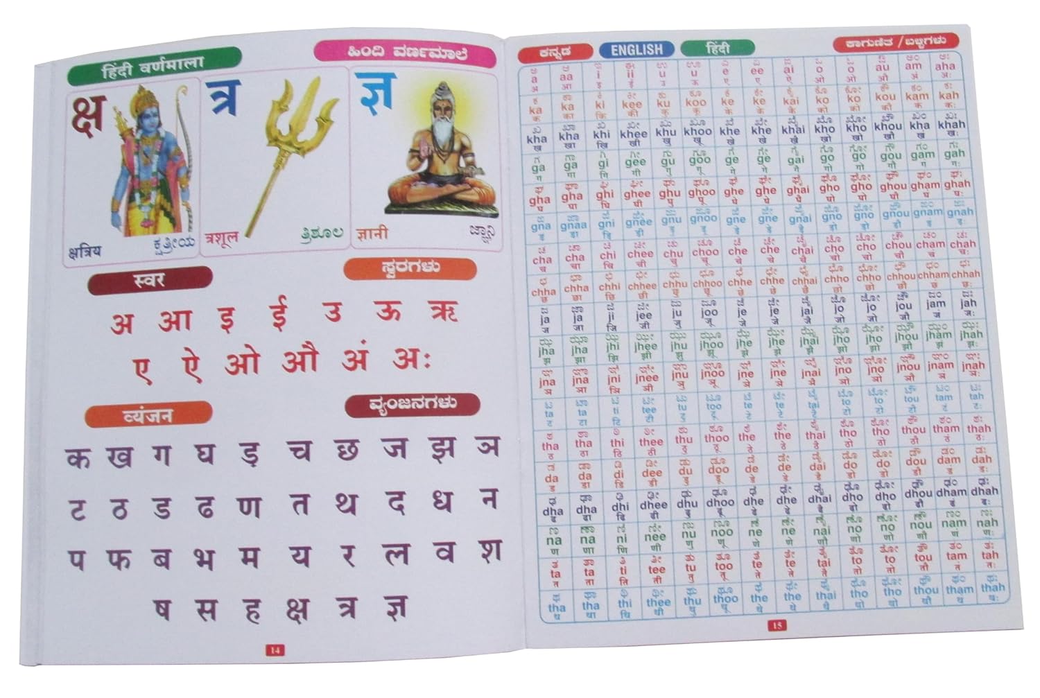 Shyamaraj All-in-One English-Kannada-Hindi Varnamaale Learning Book for Kids