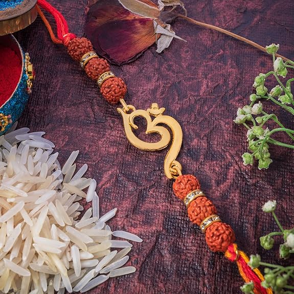 Mahi Om Rakhi for Brother | Gold Plated