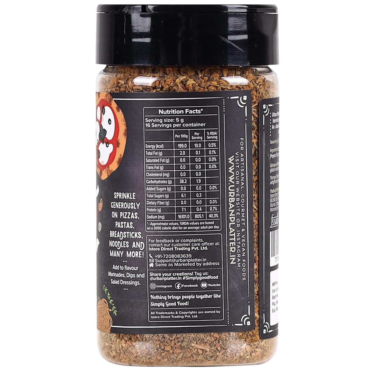 Urban Platter Pizza Pasta Seasoning, 80g (Signature Italian-Style Seasoning)