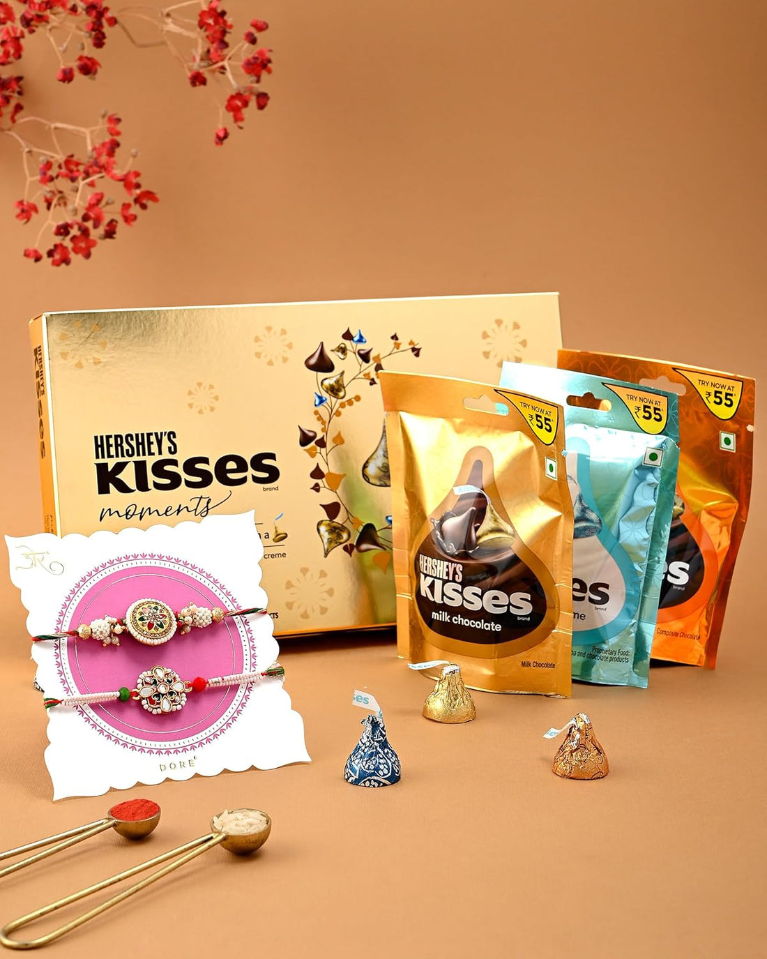 Hyperfoods® Rakhi Gift For Brother Rakhi Gift Set For Brother Gift For Rakhis Chocolate Gift Pack Kisses Chocolates Pack Of 3 Raksha Bandhan Gifts