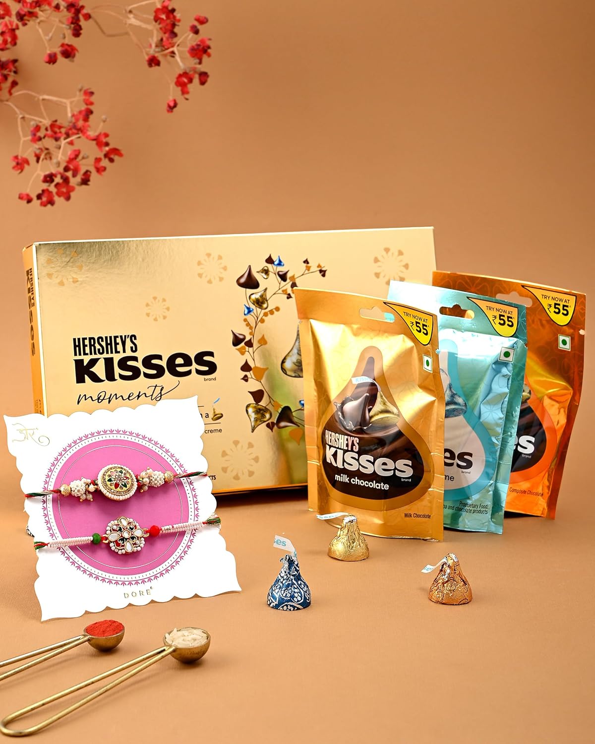 Hyperfoods® Rakhi Gift For Brother Rakhi Gift Set For Brother Gift For Rakhis Chocolate Gift Pack Kisses Chocolates Pack Of 3 Raksha Bandhan Gifts