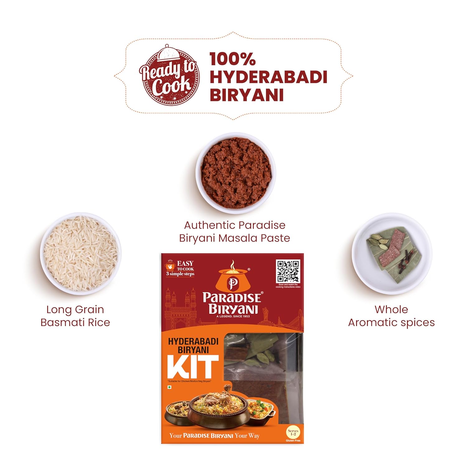 Paradise Biryani Hyderabadi Biryani Kit - 322 Gm (Pack Of 1)