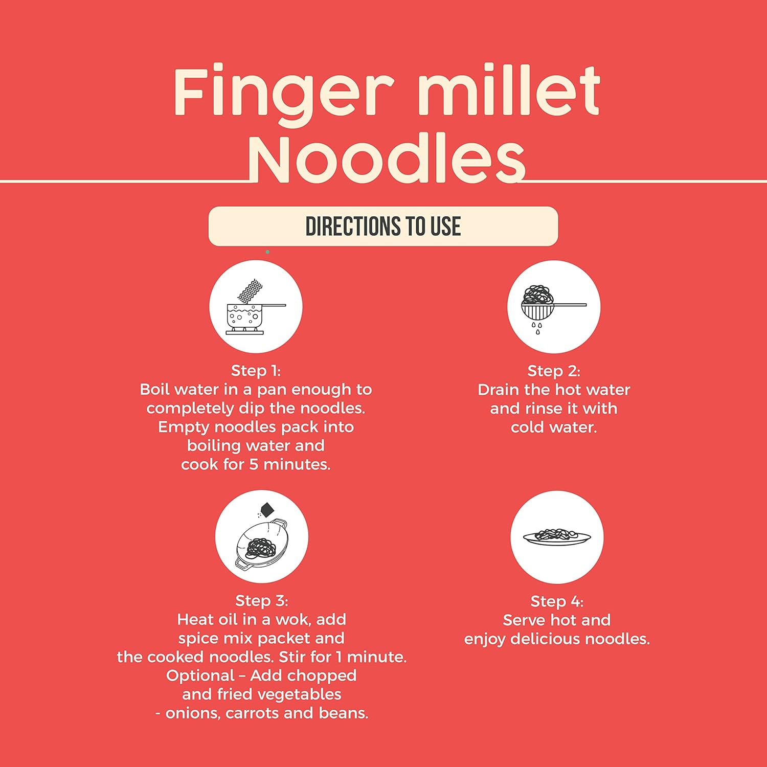 FittR bites Finger Millet(Ragi) Healthy Noodles - Pack of 2