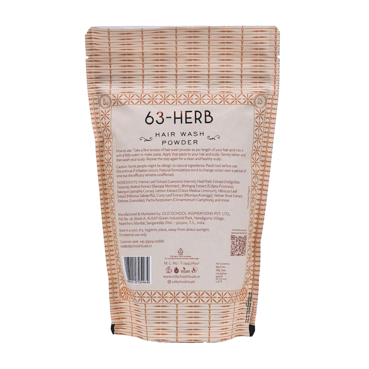 Old School Rituals 63-Herb Hair Wash Powder| 275g