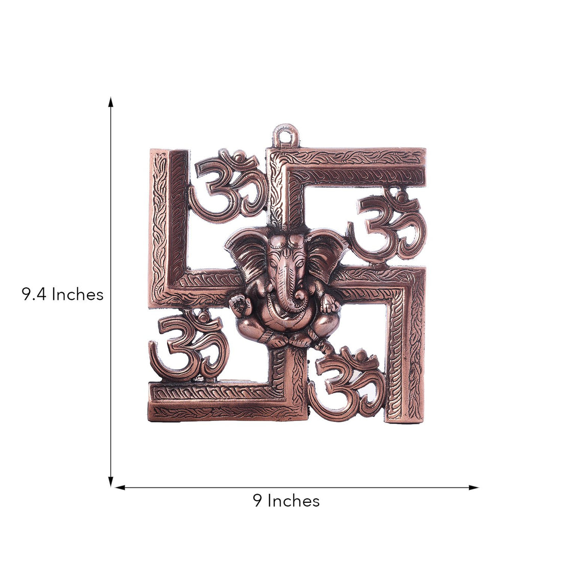 eCraftIndia Lord Ganesha on Om Swastik Metal Wall Hanging