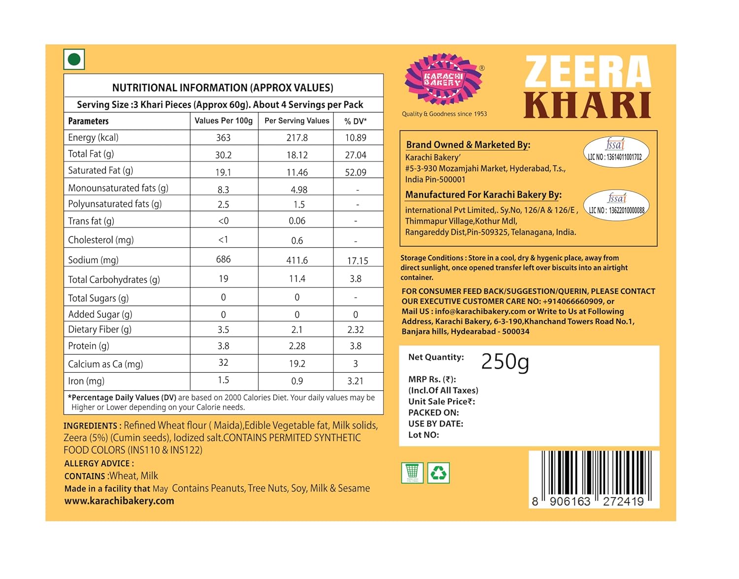 Karachi's Zeera Khari 250g