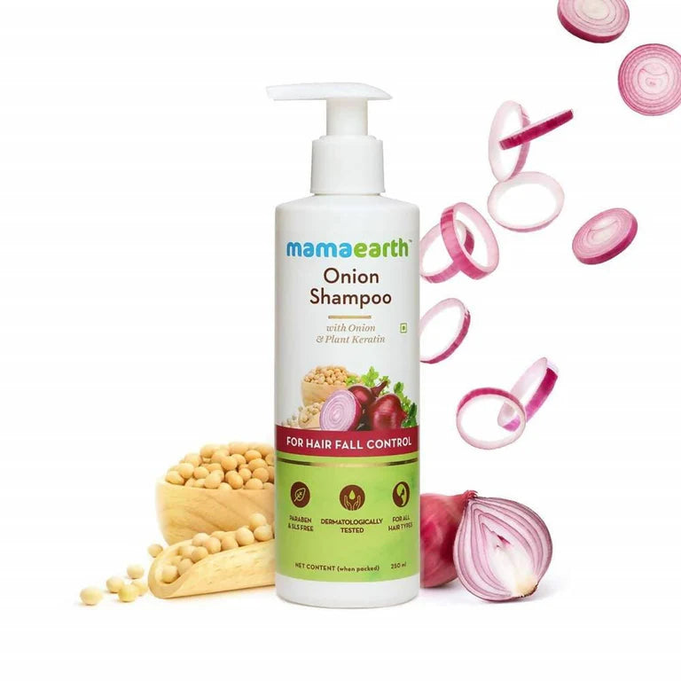 Mamaearth Onion Shampoo for Hair Fall Care – 180 ml