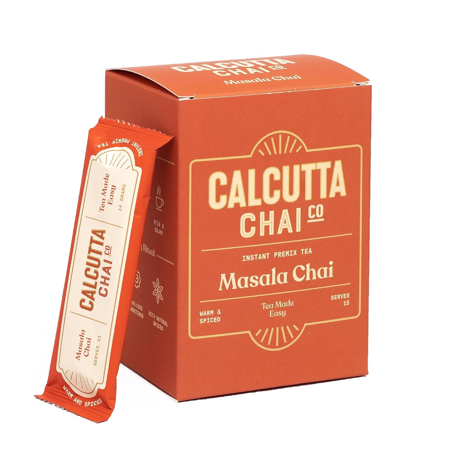 Calcutta Chai Co Masala Chai | Instant Tea Premix | 15 Sachets | 210 Gram |