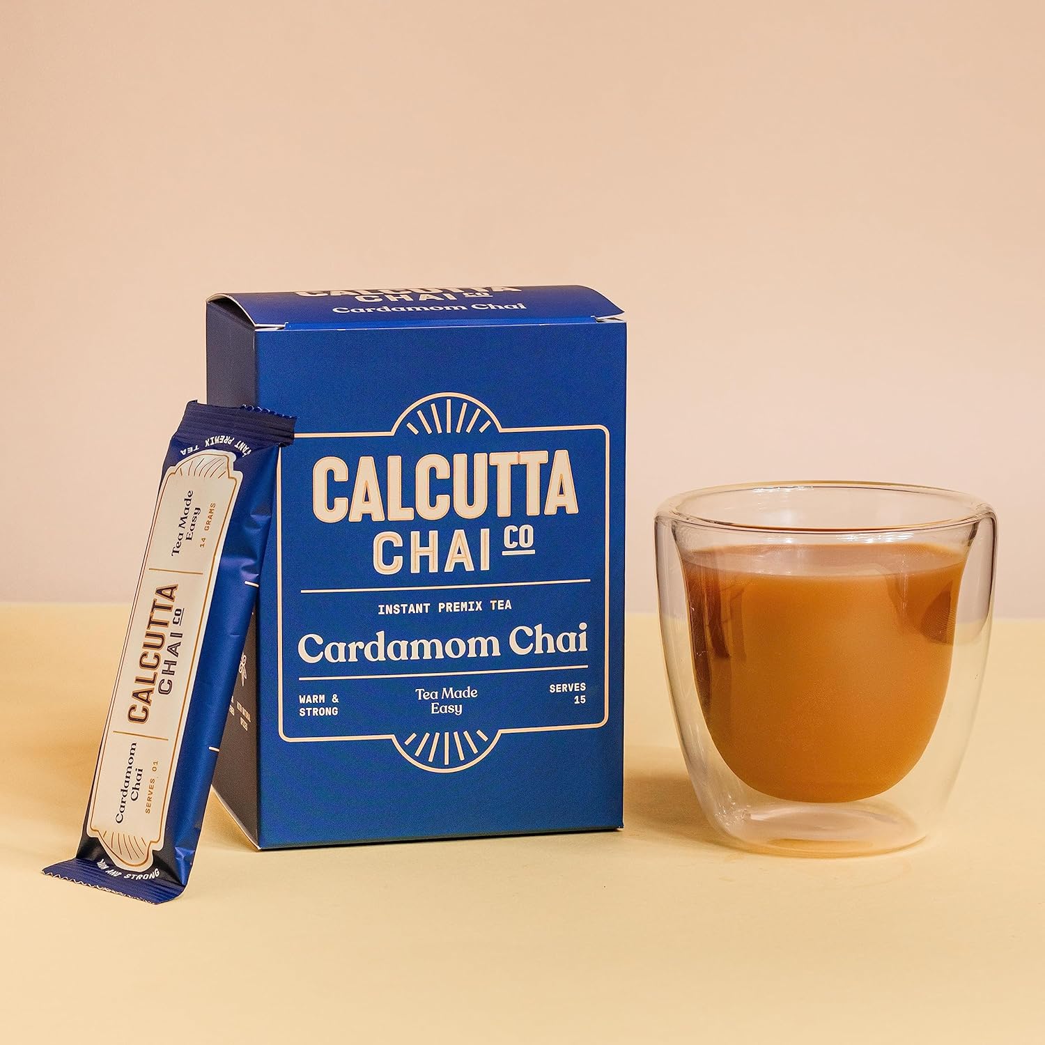 Calcutta Chai Co - Cardamom Chai Instant Tea Premix|15 Sachets|210Gram