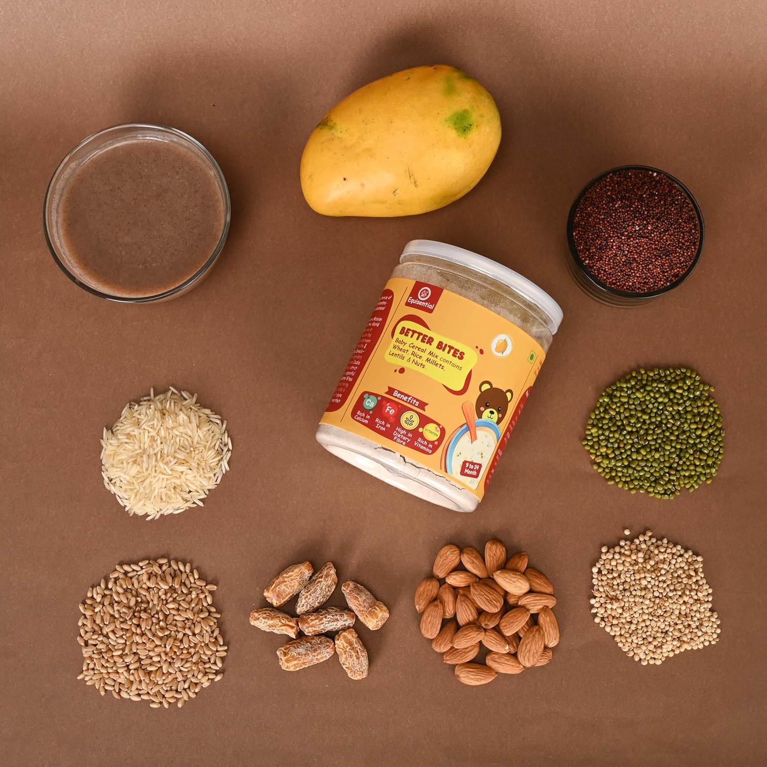 Equisential - Better Bites Instant Porridge Infant Baby Cereal  | Mango - 9 to 24 Month | 200gms |