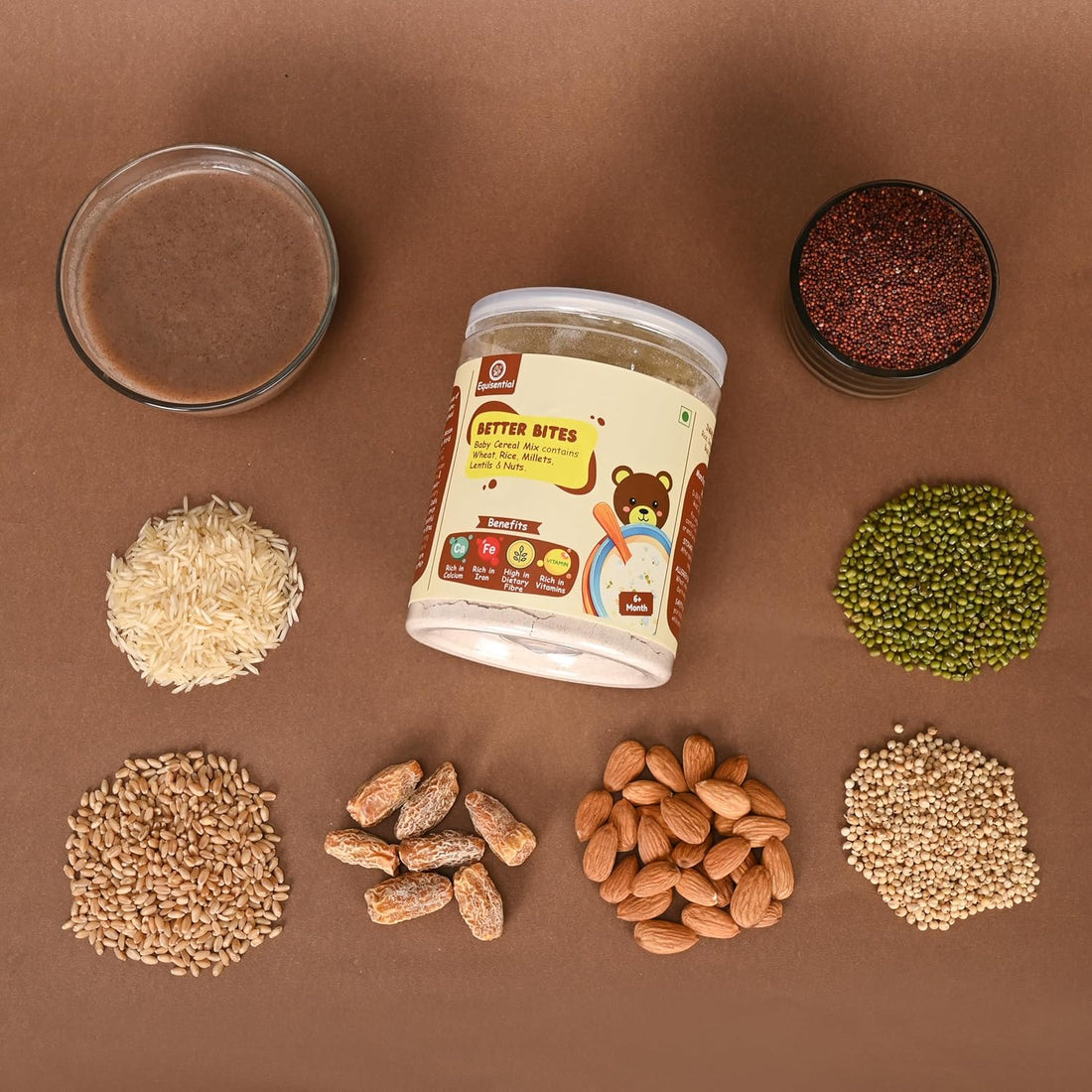 Equisential - Better Bites Instant Porridge Infant Baby Cereal Plain - 6+ Month | 200gms