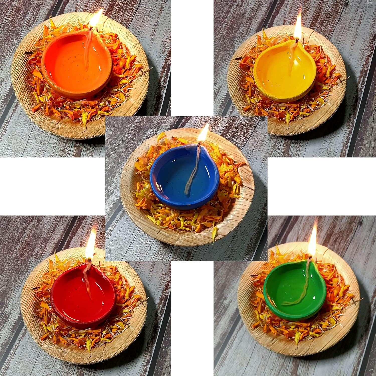 Indian Karigar Diya for Diwali Decoration Items  50 Colourful Clay Decorative Diyas