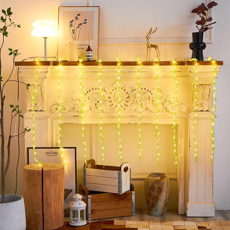 Artificial Leaf Curtain Fairy LED Lights
