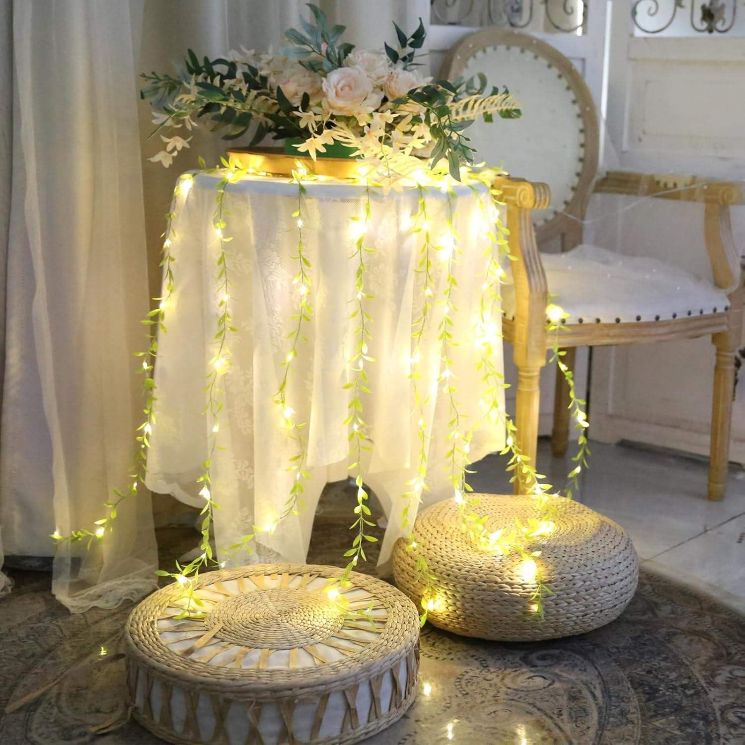 Artificial Leaf Curtain Fairy LED Lights 3