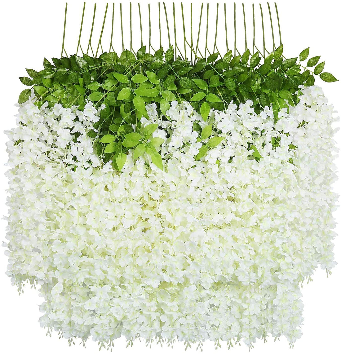 Artificial White Wisteria Hanging Flowers