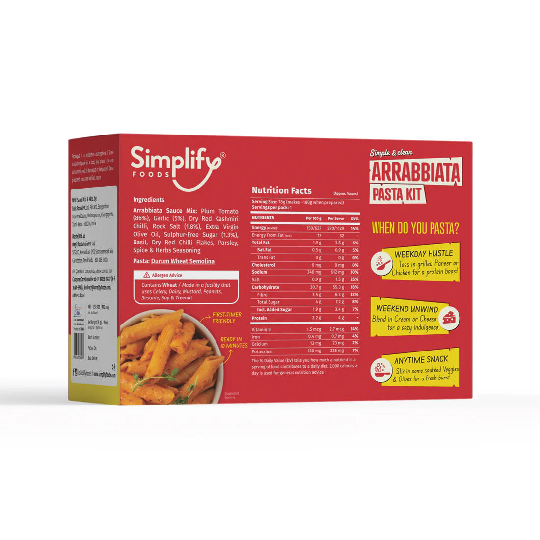 Simplify Foods Arrabbiata Pasta Kit - 78g