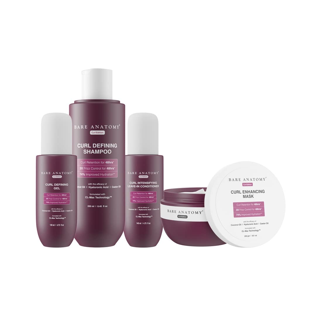 Collection of Bare Anatomie hair care products on a white background