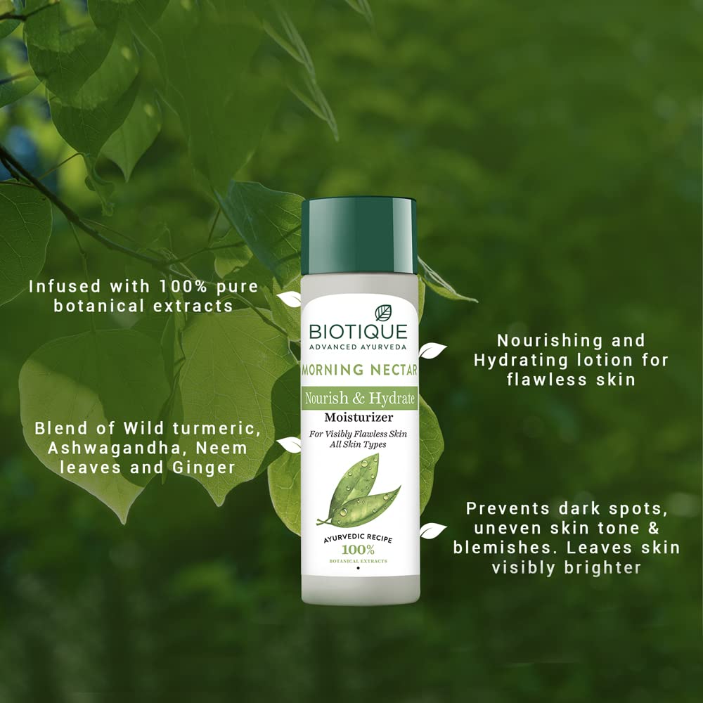Biotique Morning Nectar Moisturizer – 190ml, Flawless Skin