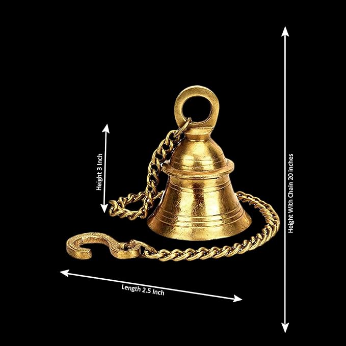 Brass Hanging Temple Bell with Chain