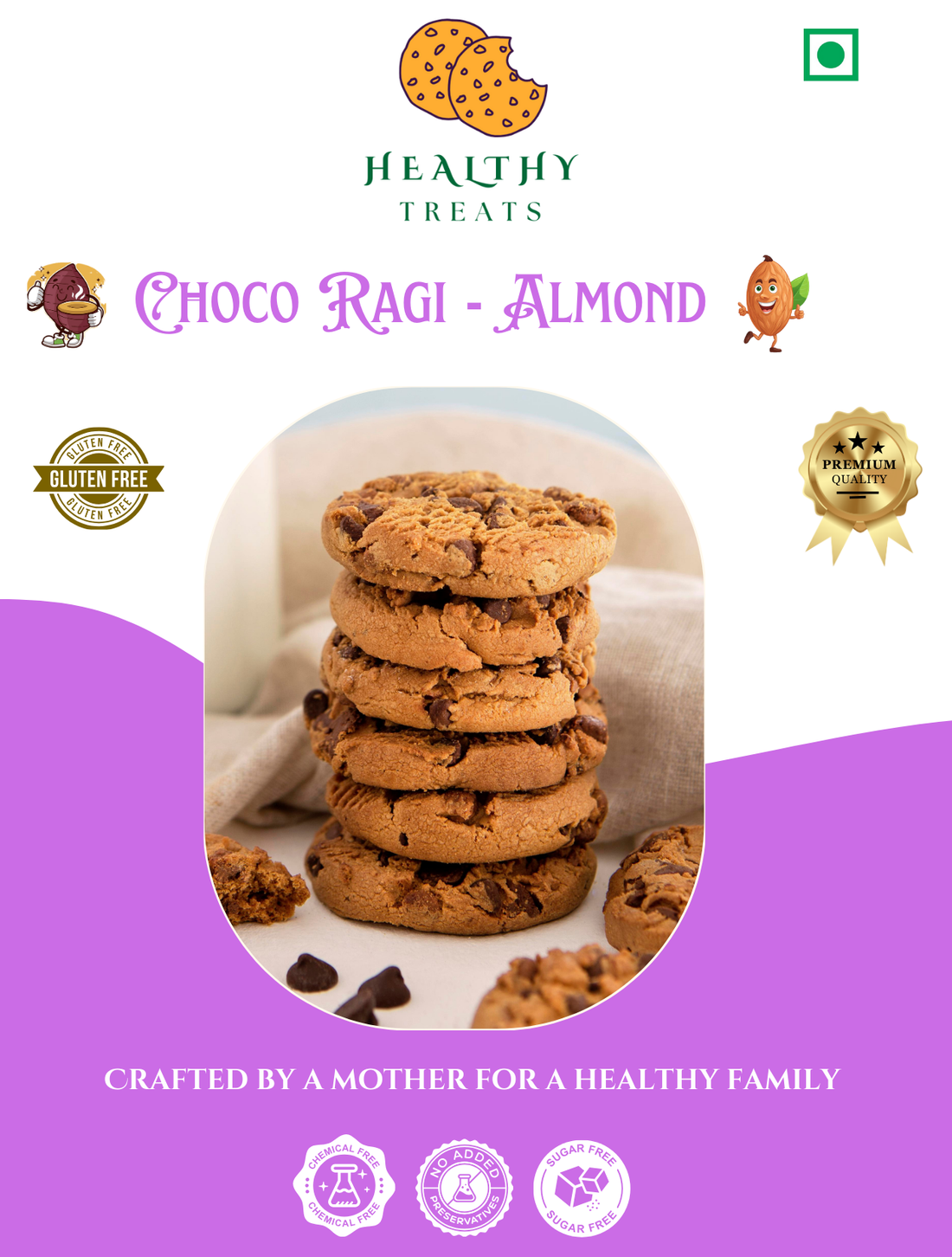Choco Raagi Almond Cookies - 250g