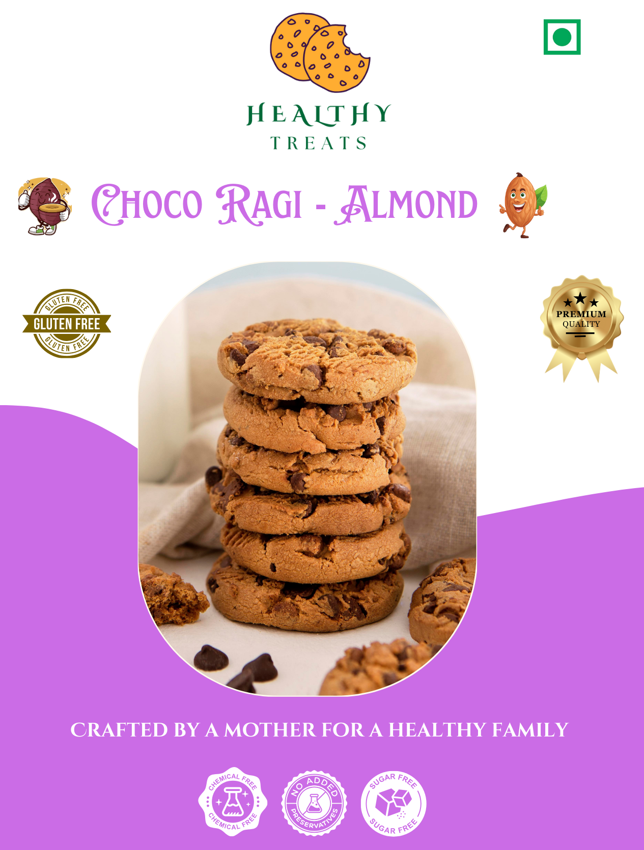 Choco Raagi Almond Cookies - 250g