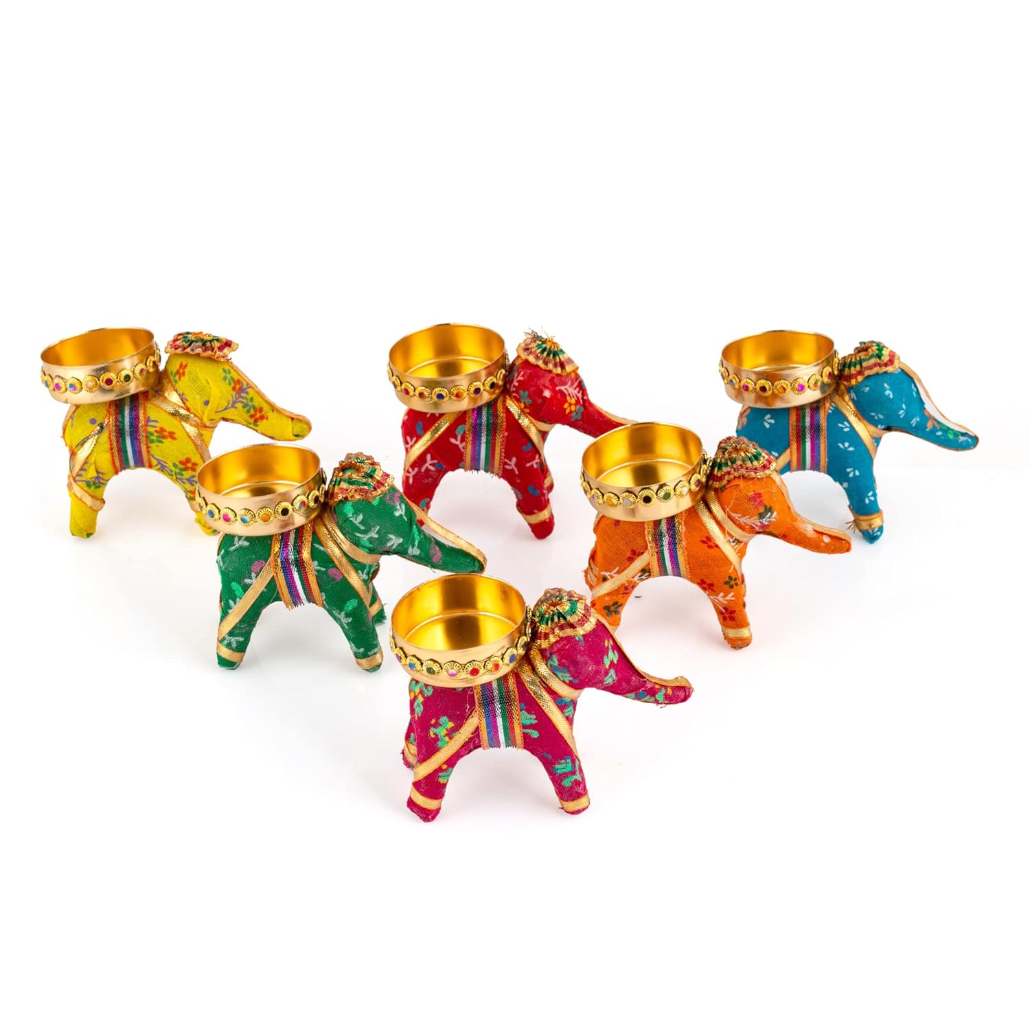 JH Gallery Handcrafted Elephant Tealight Candle Holders
