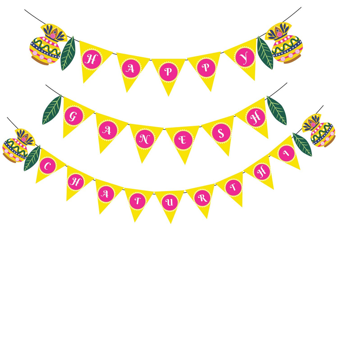 Festiko Ganesh Chaturthi Happy Banner Party Decor