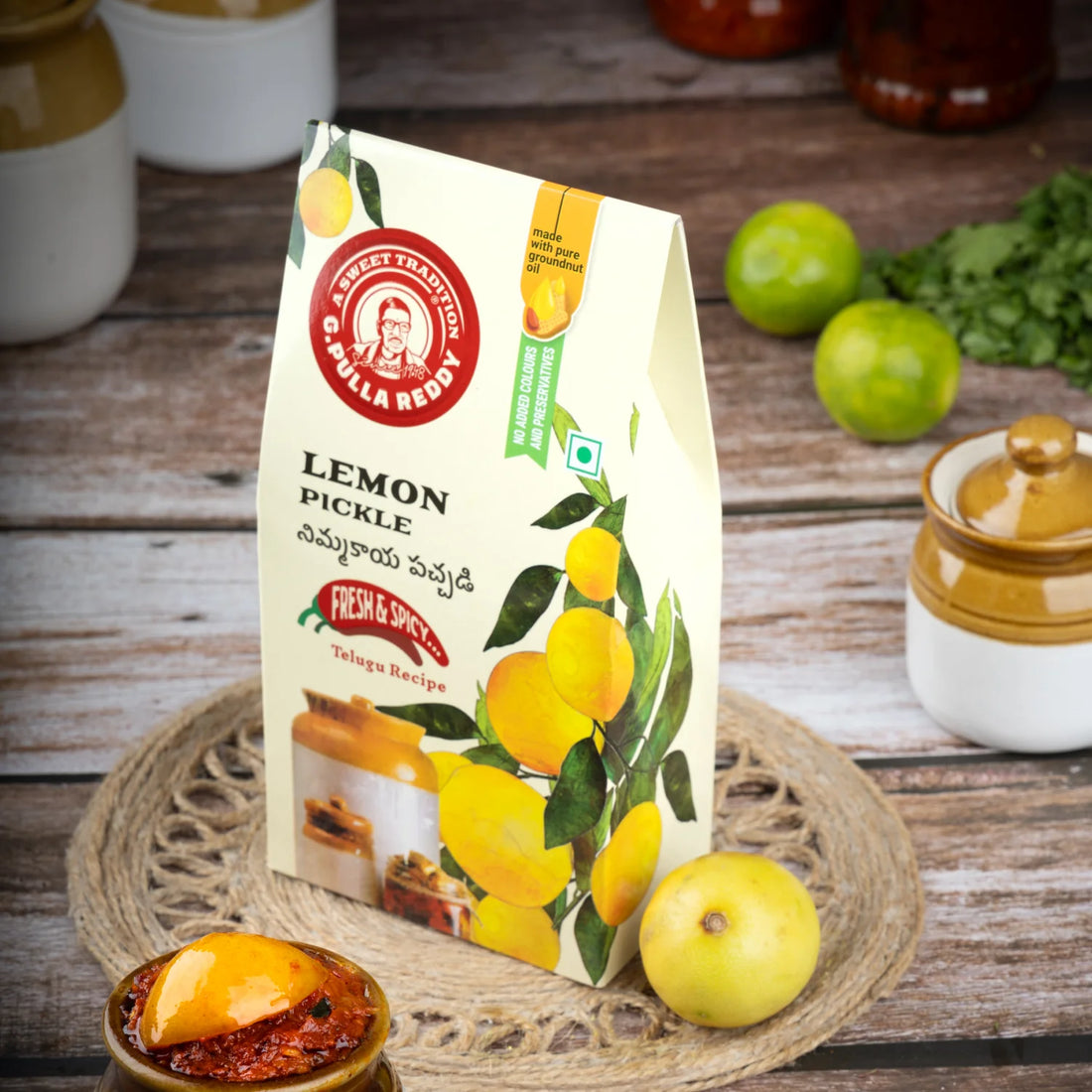 G Pulla Reddy Lemon Pickle Pouch - 400g