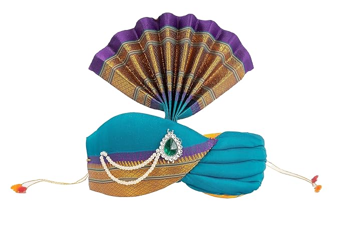 Ganesh Feta Mukut Silk Blue
