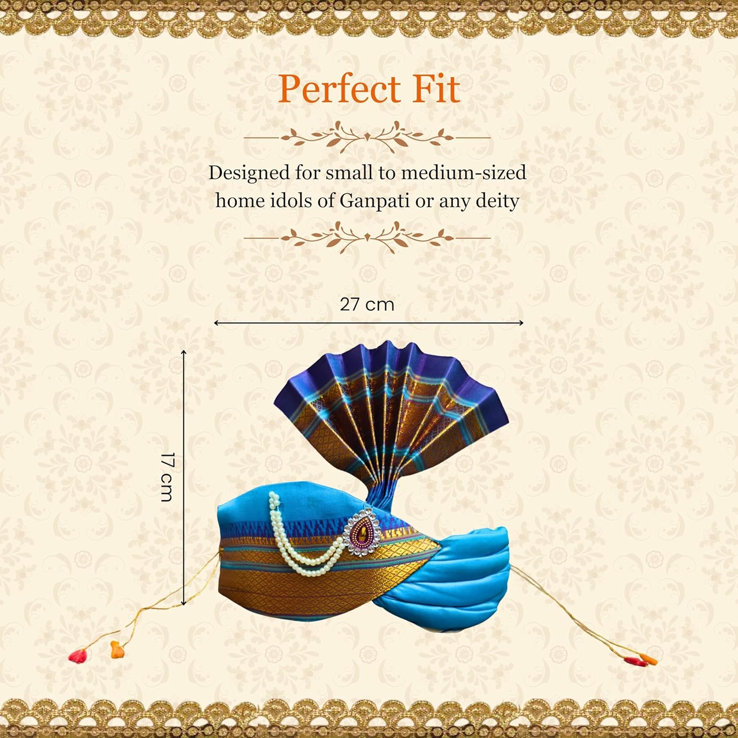 Ganesh Feta Mukut Silk Blue2