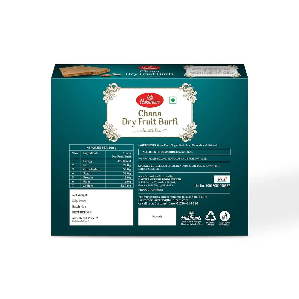 Haldiram's Chana Dry Fruit Burfi -500 gm