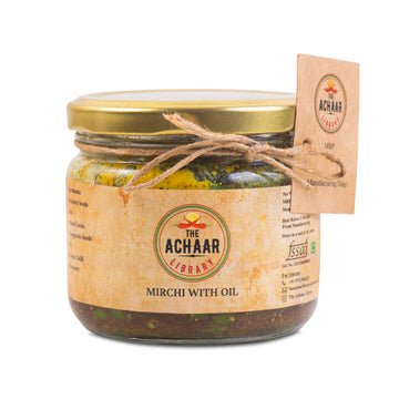 The Achaar Library - Green Chilli Pickle - Hari Mirchi Ka Achar with Oil 500g
