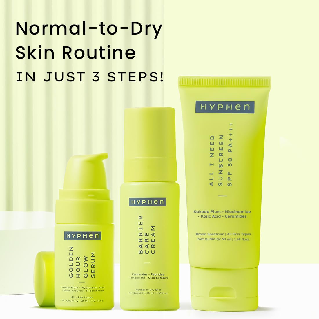 Hyphen Daily Face Care Kit 3pcs | Dry Skin Hydration Pack