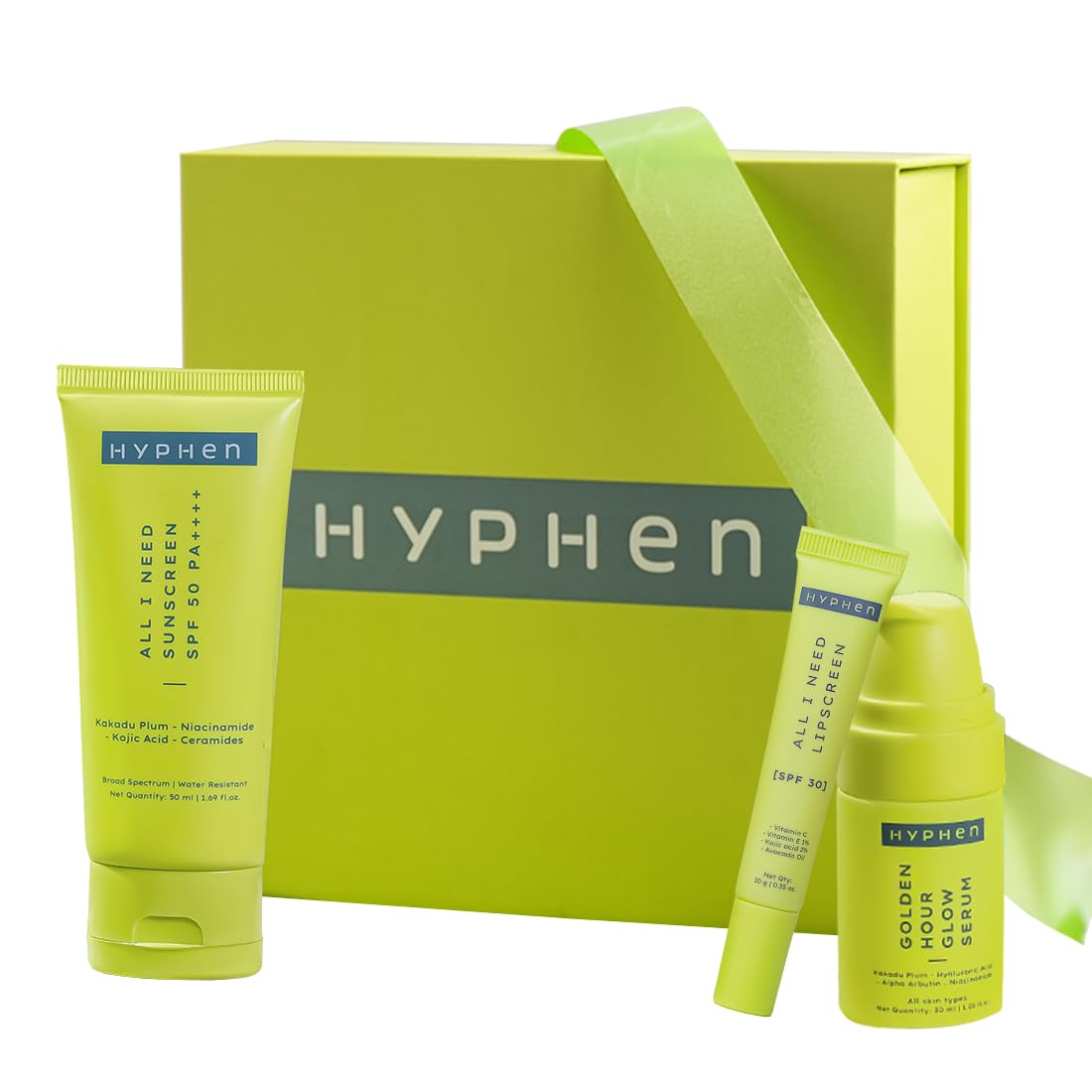 Hyphen Daily Glow Gift Kit | Serum, Sunscreen & Lip Balm