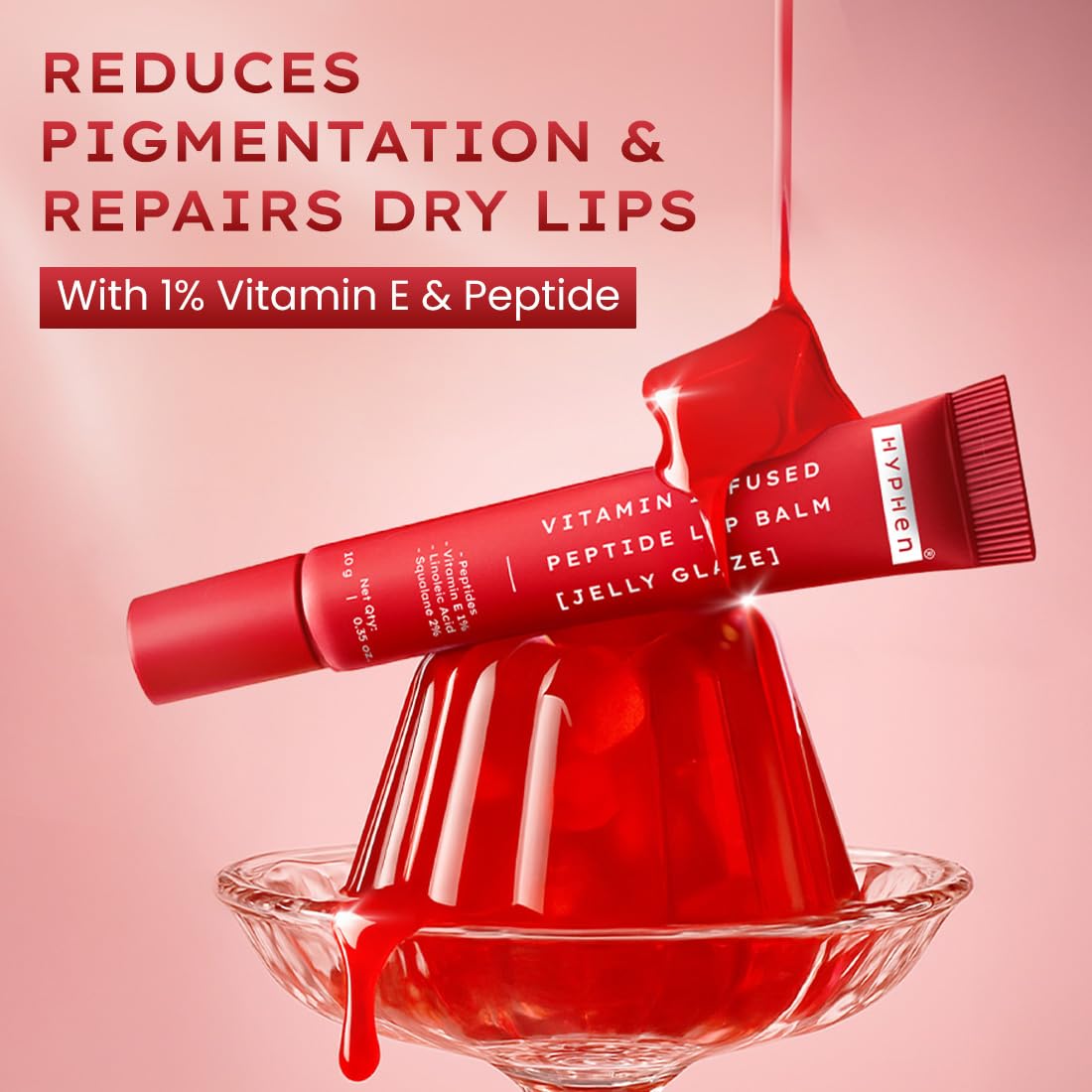 Hyphen Tinted Lip Balm Jelly Glaze Red Shade 10g