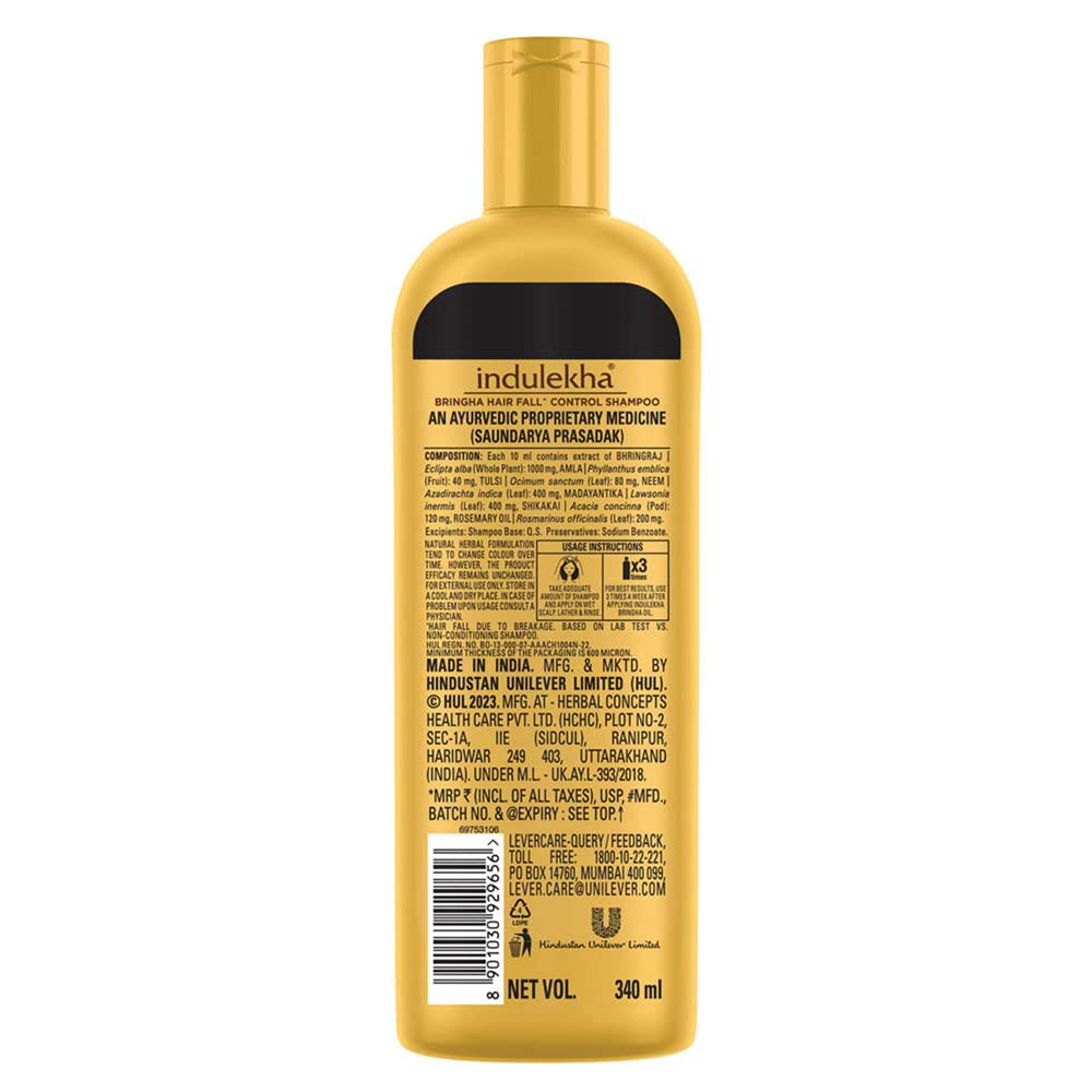 Indulekha Bringha Ayurvedic Shampoo for Hair Fall, 340ml