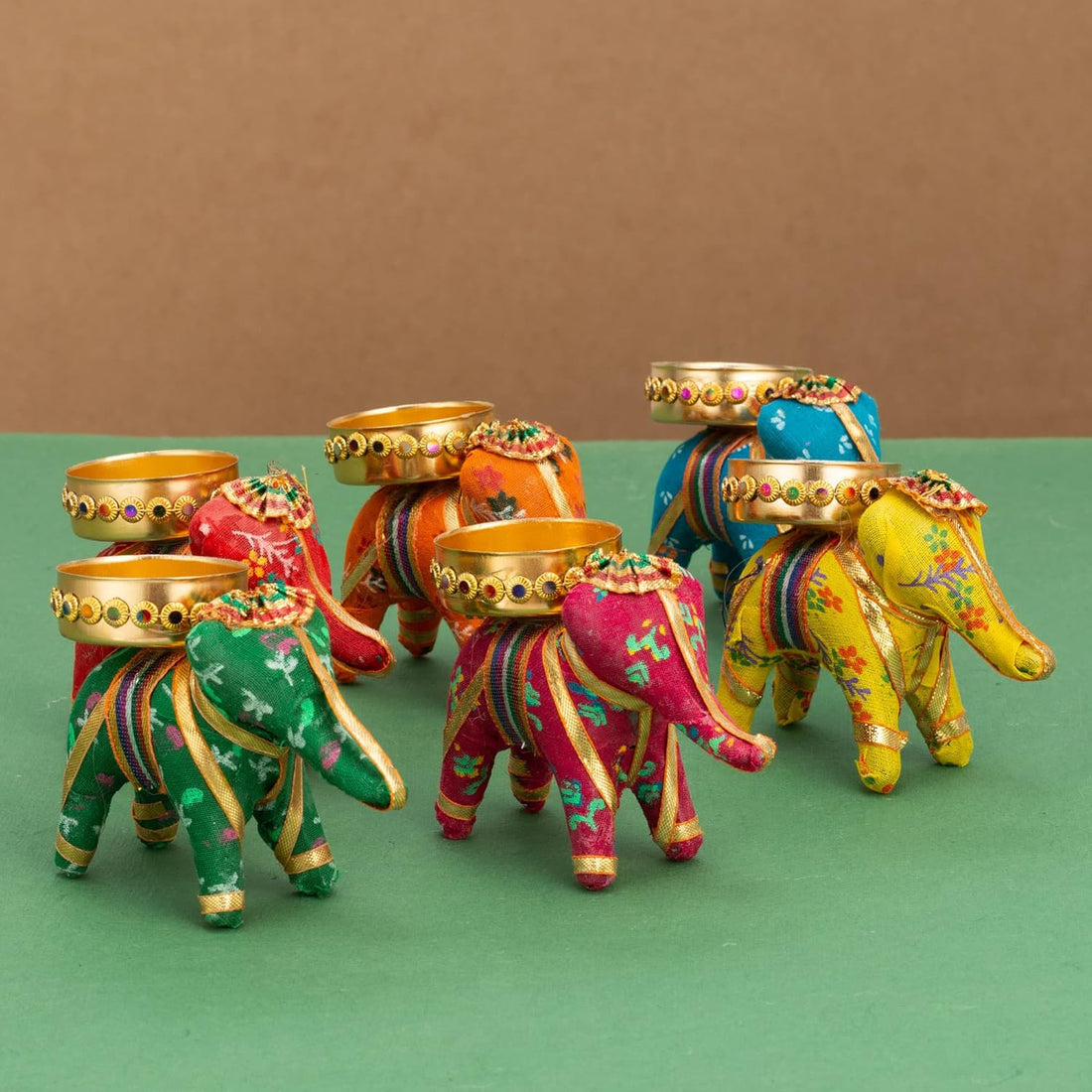 JH Gallery Handcrafted Elephant Tealight Candle Holders