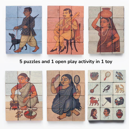 Gubbachhi KALIGHAT Wooden 5-in-1 Puzzle Set  4 Yrs to 8 Yrs